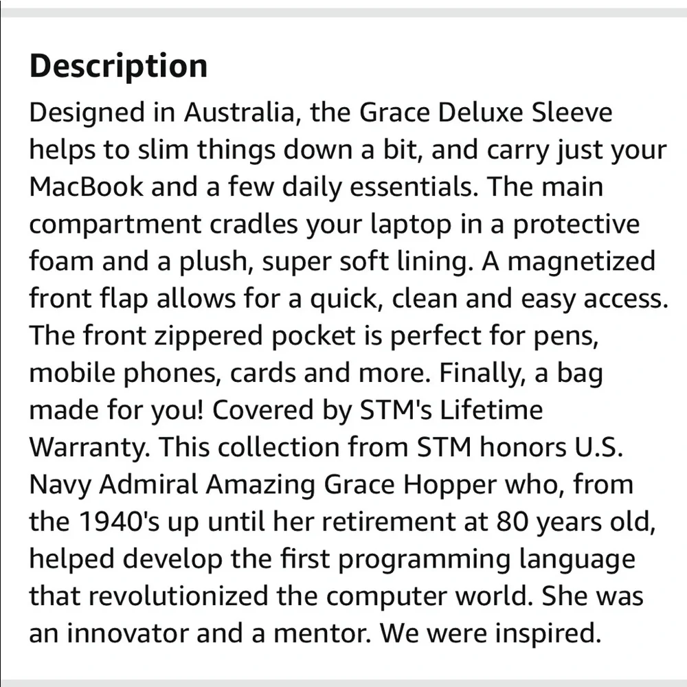 STM Grace, Women’s laptop sleeve
